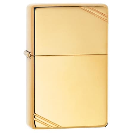 Zippo Vintage High Polish Brass Pocket Lighter with Slashes Lighter 270